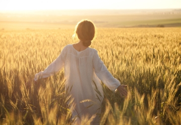 girl in wheat field