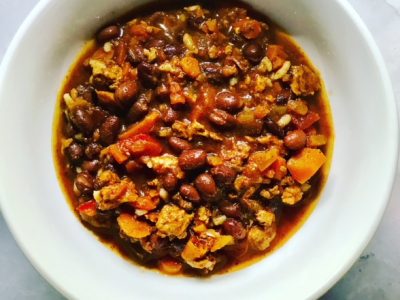 bowl of black bean chili