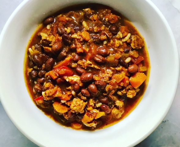 bowl of black bean chili